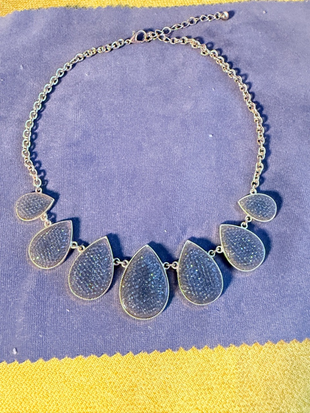 Sparkling Blue Teardrop Necklace - Women's Statement Jewelry